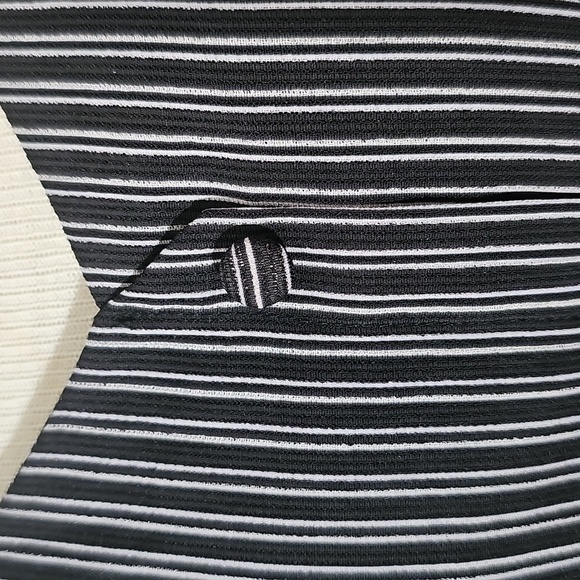 French Kiss Crop Top Size Large Black And White Pin Striped. - Picture 2 of 9